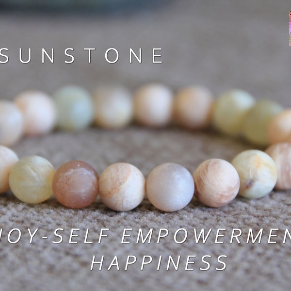 Sunstone Bracelet-JOY/Self EMPOWERMENT/HAPPINESS-Solar Plexus Chakra-Stretchy Gemstone Bracelet-Yoga Stacking Bracelet-Natural Jewellery