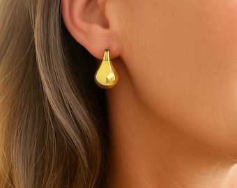 Chunky Twist Hoops | Golden Brass | 18x14mm | Thick Earrings | Boho Tribal Ethnic Earrings | Original Unique Hoops | Cadmium Nickel Free