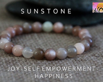 Sunstone Bracelet | JOY/Self EMPOWERMENT/HAPPINESS | Solar Plexus Chakra | Stretchy Gemstone Bracelet