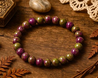 Stichtite Bracelet | KUNDALINI Energy | SOUL Contract | Protection | Indigo Child | Natural Gemstone Stretchy Bracelet | Atlantasite | 8mm