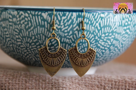 Bronze statement earrings sale