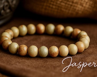Jasper Bracelet | HARMONY | No FEAR | NURTURING | Natural Gemstone Organic Boho Bracelet | Intention Bracelet | 8mm | Unisex Jewellery