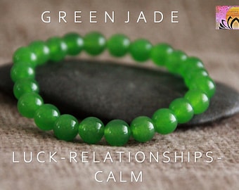 Green Jade Bracelet | Qinghai Jade | CALMING/RELATIONSHIP Help/LUCK | Heart Chakra Healing Natural Gemstone Bracelet | Stacking Bracelet