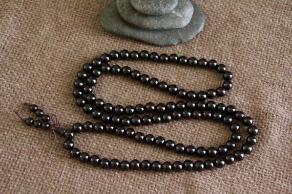 Ebony Stretchy 108 Bead Mala Ebony Stretchy 108 Bead Mala