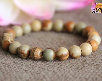 Jasper Bracelet-HARMONY/NO FEAR/Nurturing-Natural Gemstone Organic Jewelry-Boho Stacking Bracelet-Intention Bracelet-Chakra Healing