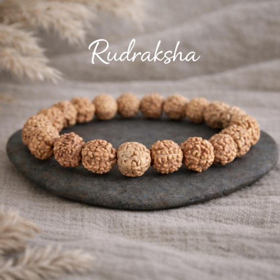 Rudraksha Seeds Bracelet With White Gold | Sacred Rudraksha