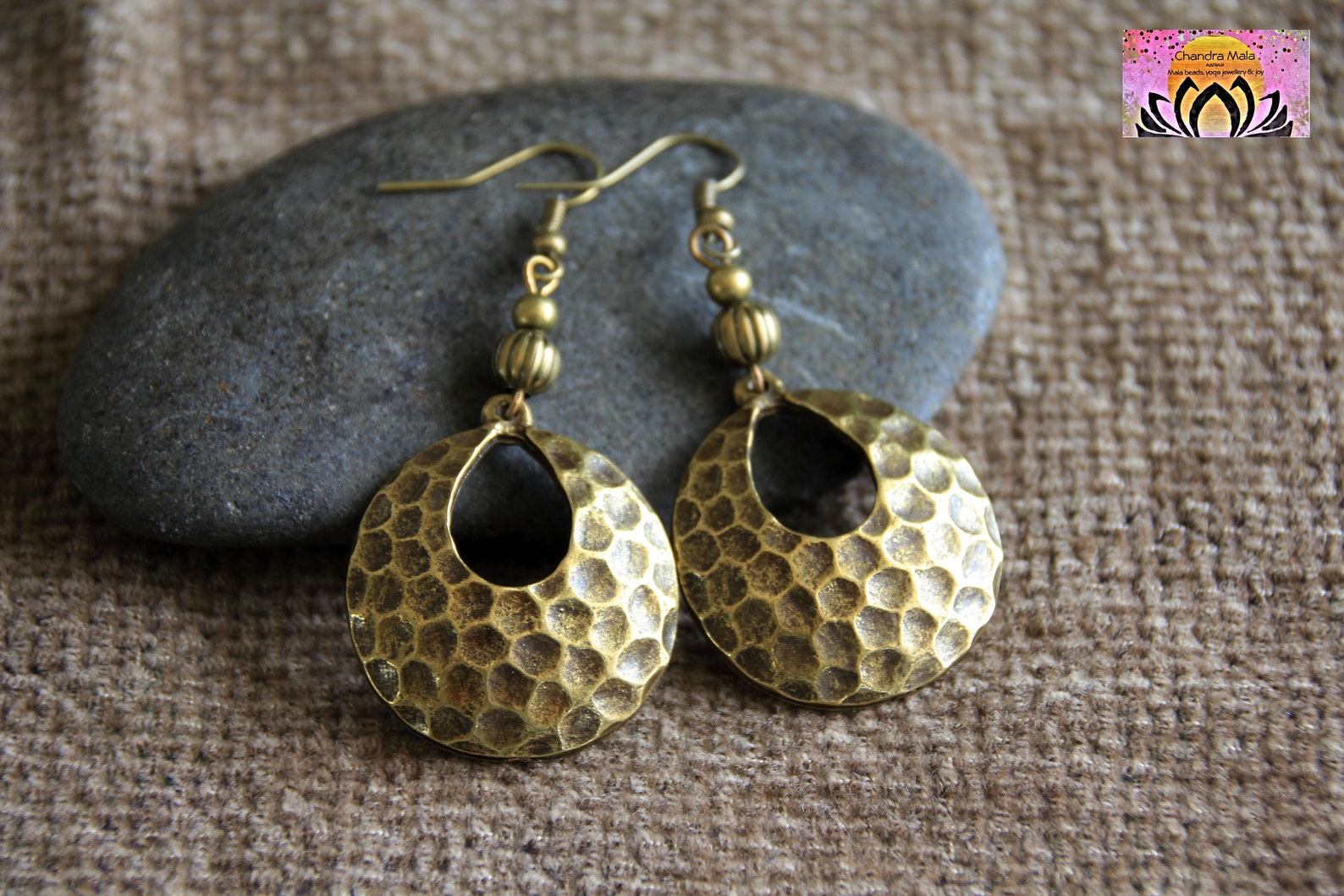 Bronze Earringsantique Bronze Earringshammered Bronze Dangle Etsy