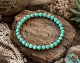 Turquoise Bracelet | SOLACE| PROTECTION | Creative EXPRESSION | Stretchy Gemstone Bracelet | Original Handmade Jewelry | 6mm