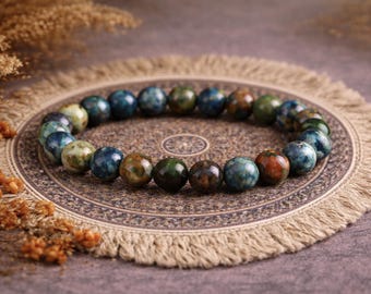 Chrysocolla Bracelet | DIVINE Connection/CHAKRA Aligning/Joy/Phobia | Stretchy Gemstone Bracelet | Quality Original Organic Natural Jewelry