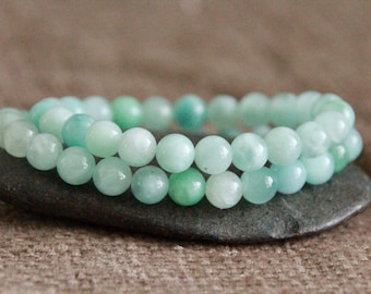 Burma Jade Bracelet-Jadeite-CALMING/RELATIONSHIP Help/LUCK-Heart Chakra-Healing Gemstone Bracelet-Stacking Bracelet-Natural Jewelry-8mm
