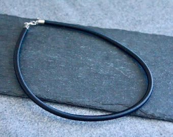Silkcord Necklace | 18" Long | 46cm | 5mm Thick | Cord Necklace for Pendant | Black | Braided Silk Cord Necklace | Adjustable with Extension