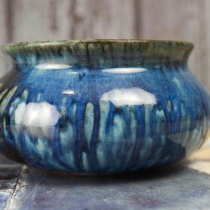 Blue Ceramic Plant Pot / Vase / Decorative Bowl / Dish