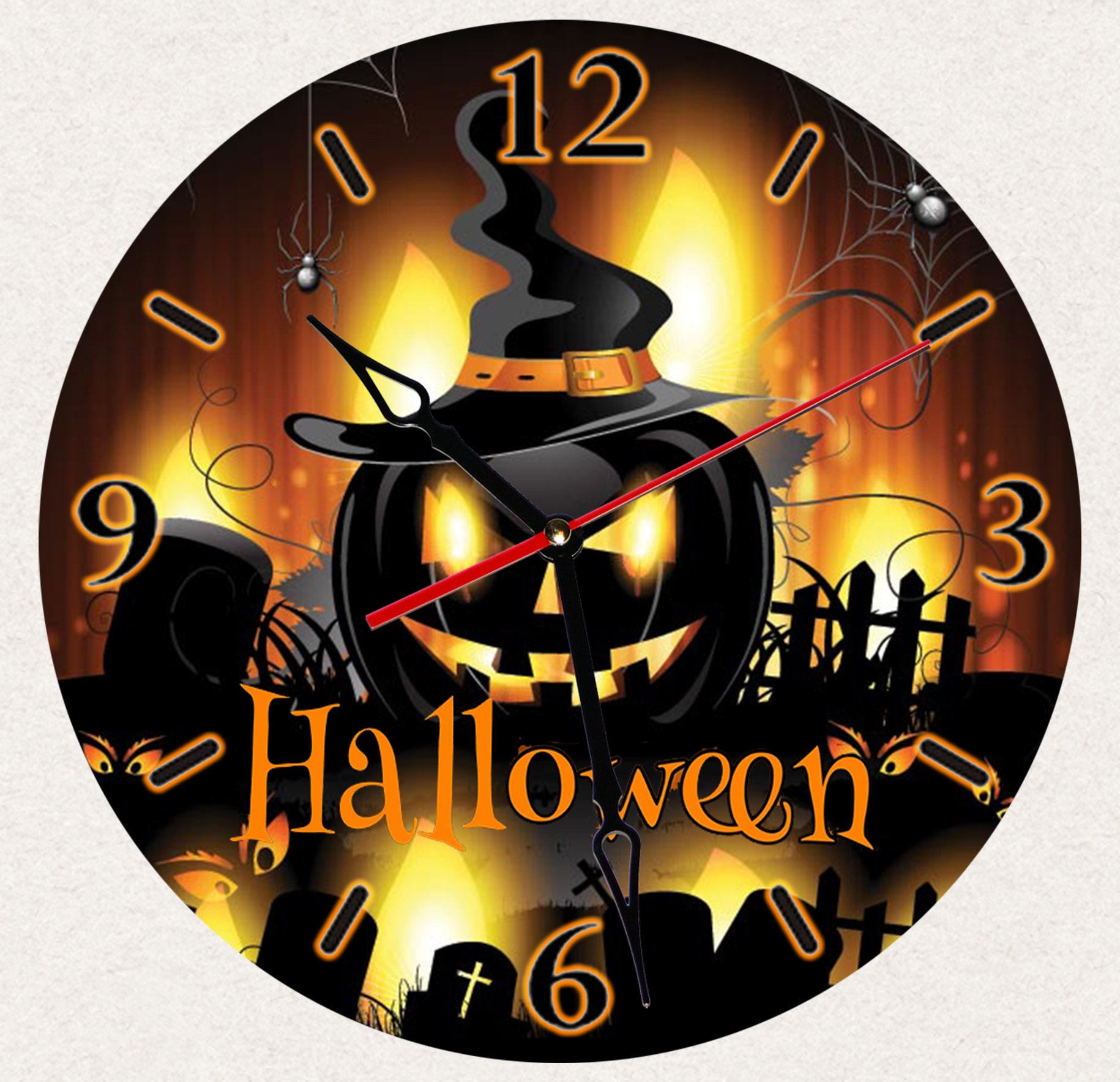 THE BEST Wall Clock Halloween Best Gift for Home Decor Etsy