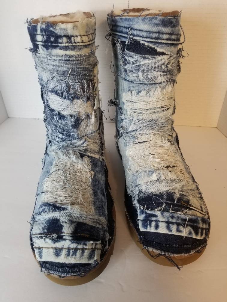 Only $295! Custom Ugg boots with random pieces of denim glued on top. :  r/delusionalartists