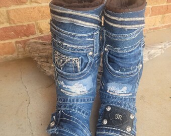 Custom Denim Ugg Boots Denim Patchwork 