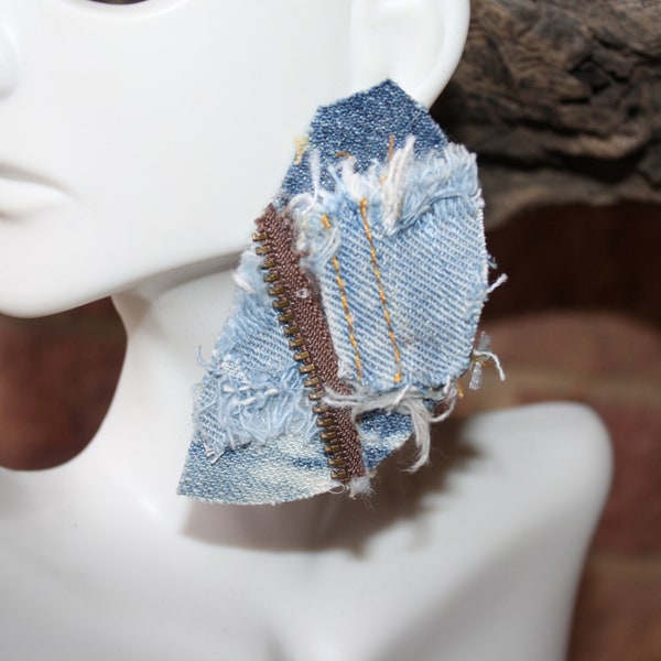 Blue Jean Earrings Etsy