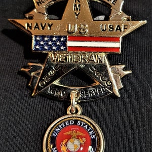Vietnam Veteran All Veteran USMC US Veteran pin