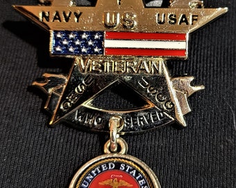 Vietnam Veteran All Veteran USMC US Veteran pin