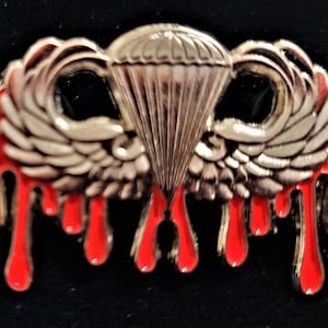 US Army Airborne Paratrooper Blood Wings pin
