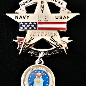 Vietnam Veteran All Veteran USAF US Veteran pin
