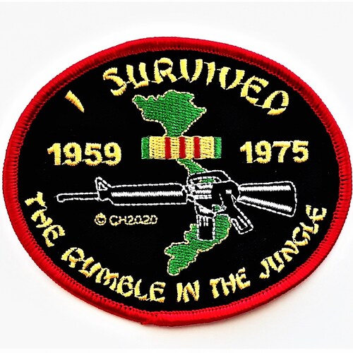 Parche de veterano de Vietnam "Sobreviví a la batalla en la jungla"