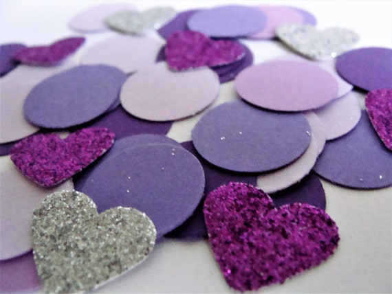 Purple And Silver Confetti Birthday Confetti Wedding Etsy