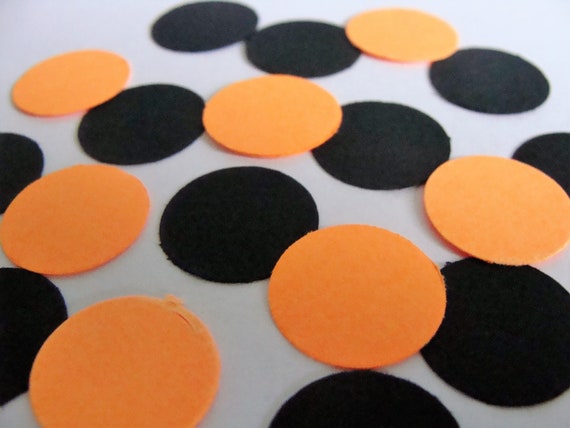 Orange And Black Confetti Halloween Confetti Halloween Etsy