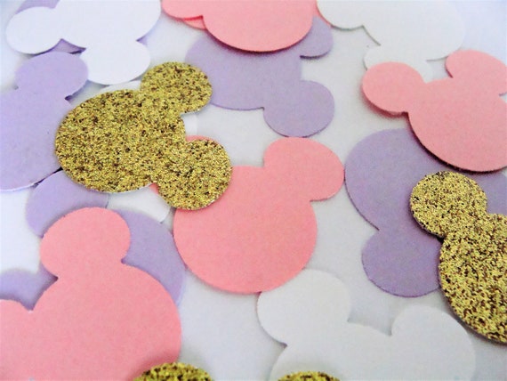 Minnie Mouse Confetti Pink And Gold Table Decor Minnie Mouse Etsy