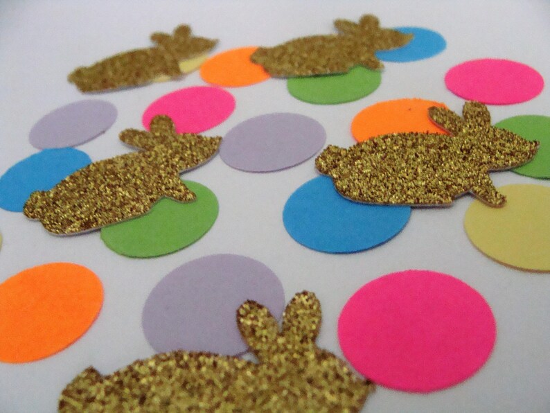 Handmade Bunny Rabbit Confetti First Birthday Gold Glitter Bunny Party Decor Peter Rabbit Confetti Baby Shower Confetti Animal Confetti