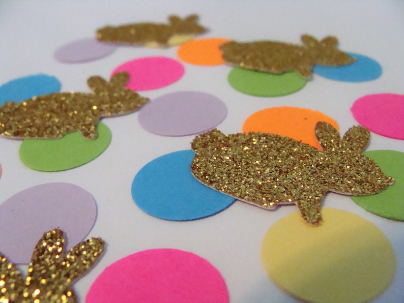 Handmade Bunny Rabbit Confetti First Birthday Gold Glitter Bunny Party Decor Peter Rabbit Confetti Baby Shower Confetti Animal Confetti