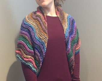 Colorido chal/envoltura de las mujeres, hecho a mano, equipada