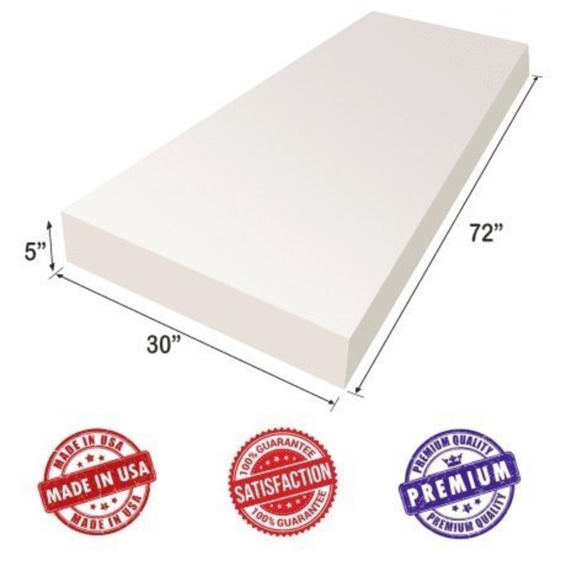 5x30x72 -Regular Density Support-Premium Luxury Quality- Good for Sofa Cushion Mattresses,... Upholstery Foam Cushion Sheet