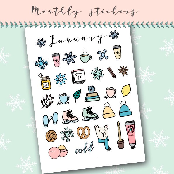 january stickers planner stickers planner stickers etsy