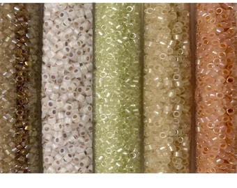 Miyuki Delicas, Custom Palette 'Hearthstone', 5x Mini Tubes - 11/0 Glass Seed Beads