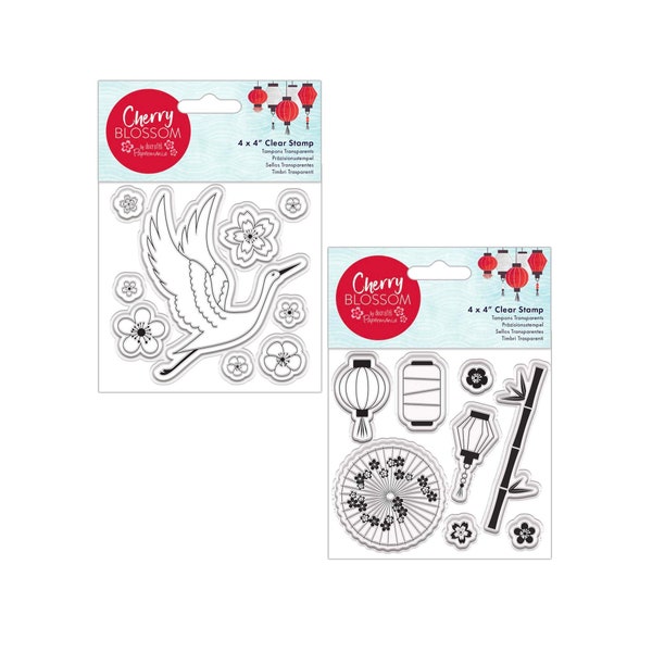 Cherry Blossom Clear Stamp Sets, 4" X 6" Cling Stamp Sets - Choose Design/s - docrafts / Papermania