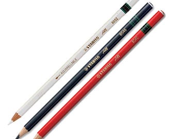 Stabilo-All Water Soluble Marking Pencils, 3-Pack - Black, Red, White