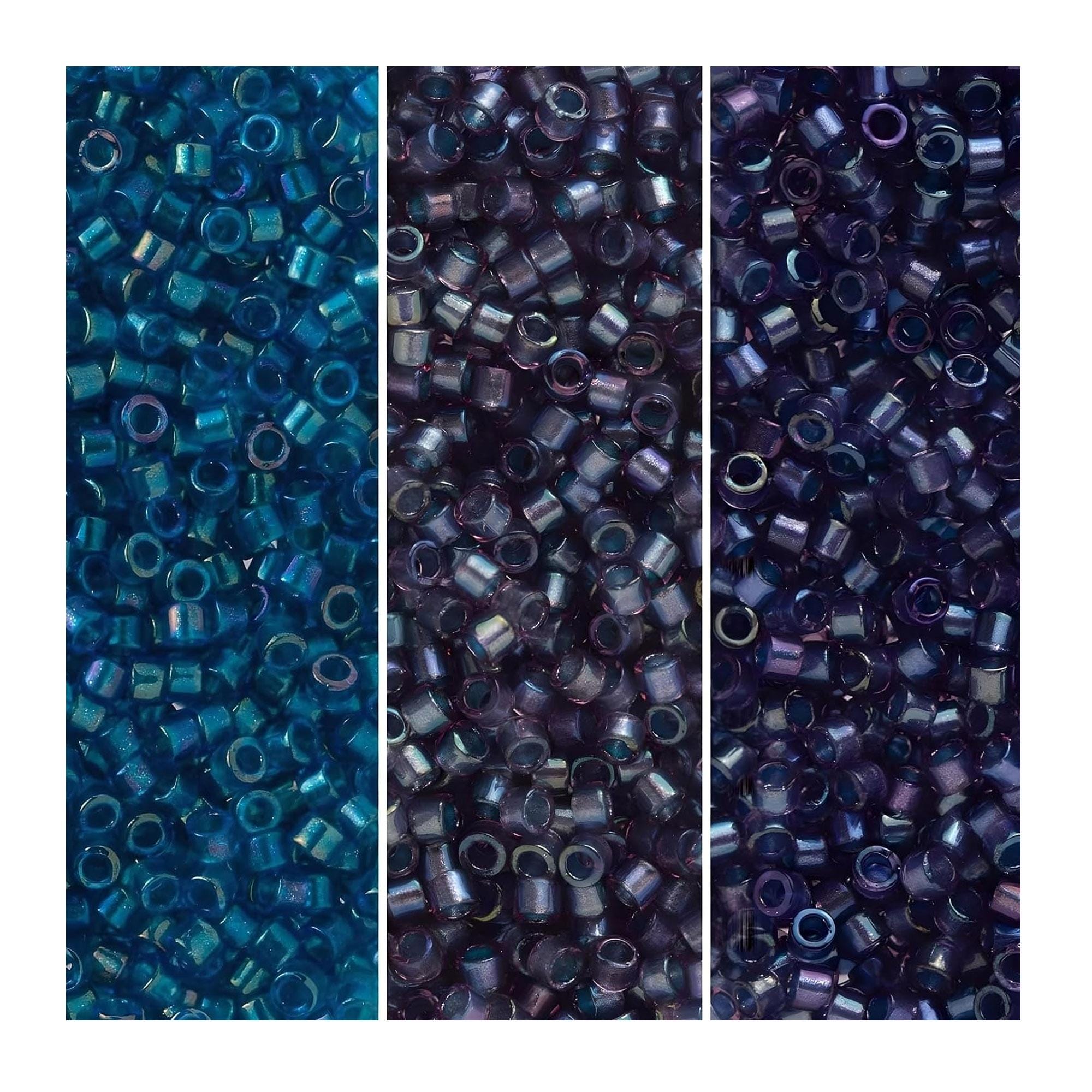 Miyuki Delica Mix 11/0 Glass Seed Beads - Blue Color Lined Palette ...