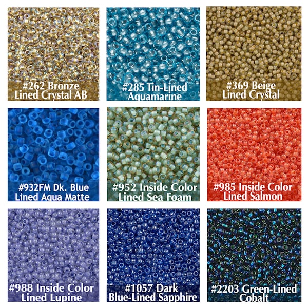 TOHO 11/0 Glass Seed Beads, 10 grams - Silver-Lined and Color-Lined, Choose Color/s - Round Japanese Rocailles NEW Colors 05-23