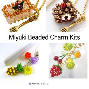 Miyuki Beading Kits - Beaded Charms: Sweets or Fruit - Includes Seed Beads + Everything Needed