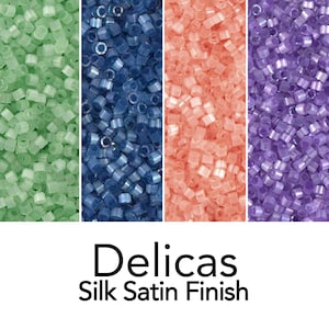 Miyuki Delica 11/0 Glass Seed Beads - Silk Satin Finish - DB825, DB828, DB1811, DB1868