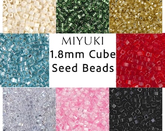 Cubos Miyuki de 1,8 mm - Pequeñas cuentas cuadradas, 8 g (aprox. 650 cuentas)