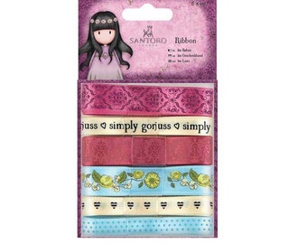Santoro Gorjuss Ribbon Embellishments - 6 pack, 1m each