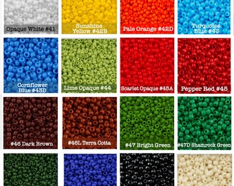 TOHO 11/0 Glass Seed Beads, 10 grams, Choose Color/s - Round Japanese Rocailles - Opaque / Matte Opaque / Metallic RESTOCK 11/4