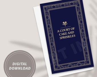 ACOTAR Printable Blue "A Court of" Book-Themed Birthday Card with Envelope | Digital Download | Vintage Book Inspired Design