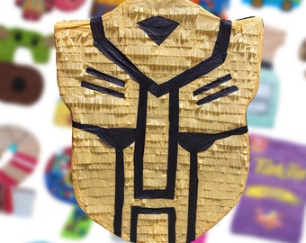Kids Birthday Custom Superhero Bumblebee Inspired Character Pinata (24 in x 17 in x 4 in)