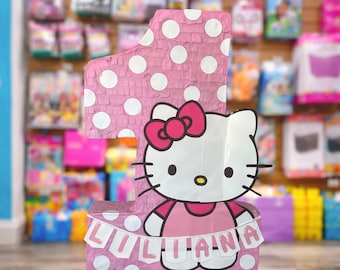 Kawaii Cute Hello Girl Inspired Any Nunber Kitty Cat Pinata with Name Shipped 24x18x4 or 8