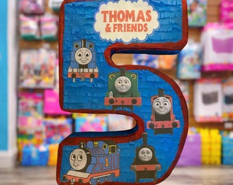 Thomas and Friends Train Birthday Custom Piñata, Personalized  Number Piñata, Shipped 24x18x4 or 8