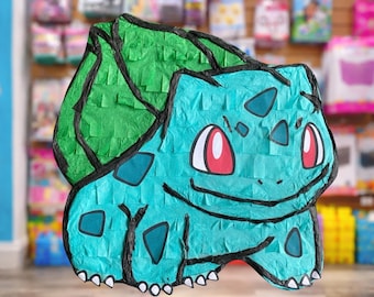 Kids Birthday Custom Character Bulbasaur Inspired Pinata (20 in x 20 in x 8 in)