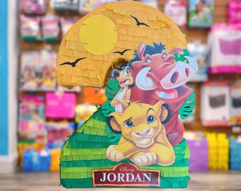Lion King Disney Inspired Custom Simba Name Pinata Any Numbers - 24x18x4 or 24x18x8