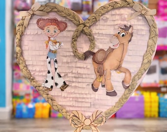 Toy Story Jesse Bullseye Pastel Cowgirl Heart Piñata with Braid